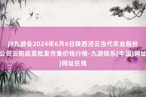 j9九游会2024年6月6日陕西泾云当代农业股份有限公司云阳蔬菜批发市集价钱行情-九游娱乐(中国)网址在线