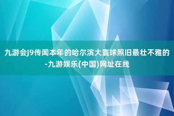 九游会J9传闻本年的哈尔滨大寰球照旧最壮不雅的-九游娱乐(中国)网址在线