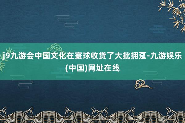 j9九游会中国文化在寰球收货了大批拥趸-九游娱乐(中国)网址在线