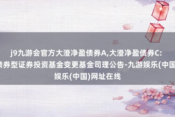 j9九游会官方大澄净盈债券A,大澄净盈债券C: 大澄净盈债券型证券投资基金变更基金司理公告-九游娱乐(中国)网址在线