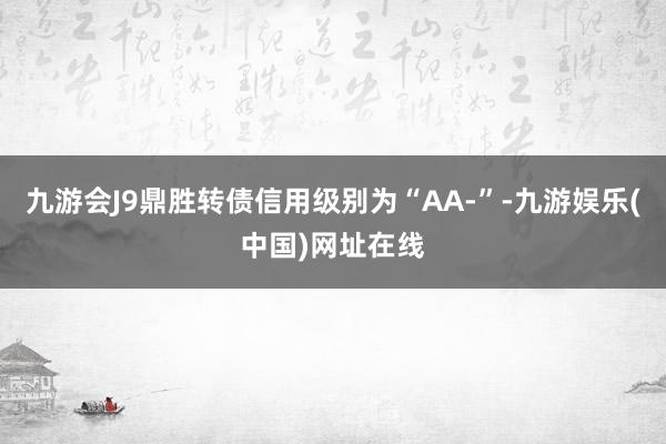 九游会J9鼎胜转债信用级别为“AA-”-九游娱乐(中国)网址在线