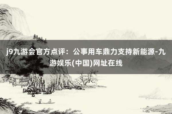 j9九游会官方点评：公事用车鼎力支持新能源-九游娱乐(中国)网址在线