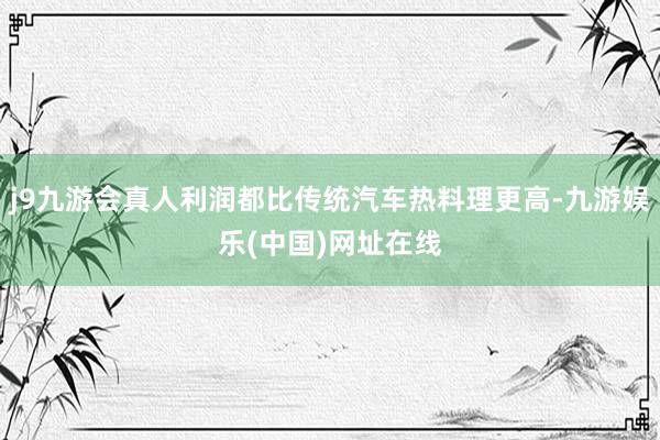 j9九游会真人利润都比传统汽车热料理更高-九游娱乐(中国)网址在线